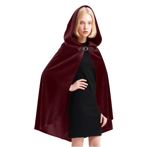 Aprceo Halloween Medieval Cloak with Hood for Men and Women, Renaissance Vampire Witch Wizard Elf Costume Cape for Cosplay