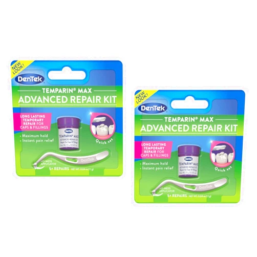 DenTek Temparin Max Lost Filling and Loose Cap Repair Kit | One Step Formula | 5+ Repairs | 0.04 Ounces | 2-Pack