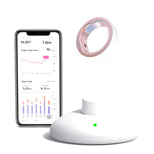 femometer Ring for Fertility and Ovulation Monitor Tracking - Size First with femometer Sizing Kit - App Auto-Sync - Period & BBT Tracker - Sleep Analysis for Women - Rechargeable & Waterproof Size 8