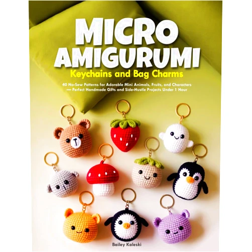 Bailey Kaleski MICRO AMIGURUMI KEYCHAINS AND BAG CHARMS: 40 No-Sew Patterns for Adorable Mini Animals, Fruits, and Characters — Perfect Handmade Gifts and Side-Hustle Projects Under 1 Hour