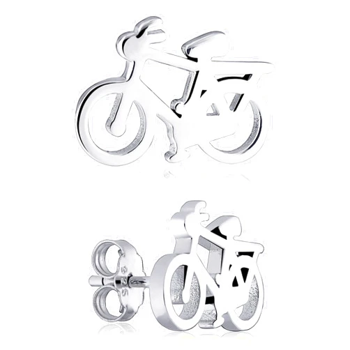 Wilhelmina Collective Bicycle Charm Sterling Silver Bike Stud Earrings - Stylish Cyclist Gift