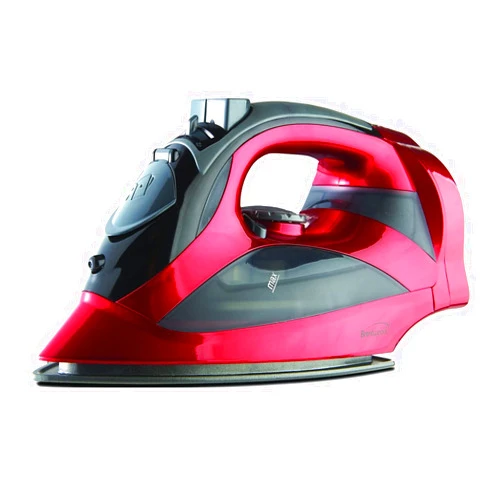 Brentwood Steam Iron with Retractable Cord, Non-Stick, Red