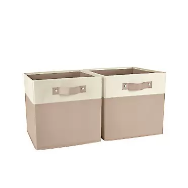 RiverRidge Kids 2pc 10.5in Two-Tone Folding Storage Bin Set - Taupe