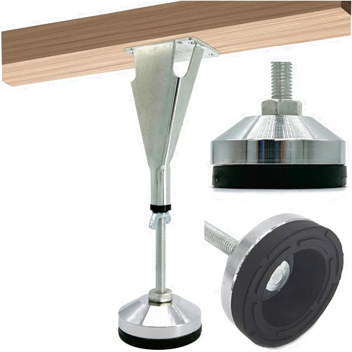 POROHOM 2 Pack Adjustable Height Bed Support Legs - Heavy Duty Steel, Suitable for Bed Frames, Center Slats, Cabinets & Furniture