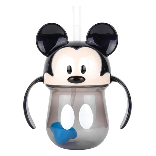 The First Years Disney Mickey Mouse Weighted Straw Cup - Spill Proof Toddler Straw Cups - Transition Sippy Cups - Toddler Feeding Supplies - 7 Oz - Ages 9 Months and Up