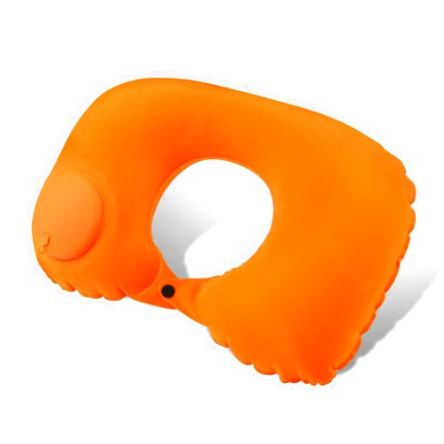 Antoyoker U Shape Neck Pillows,Travel Neck Pillow U Shape for Head and Neck Support,Airplane Pillow,Manually Pressed Inflatable Pillows for Small and Easy to Store,Office,Travel and Home(Orange Z)