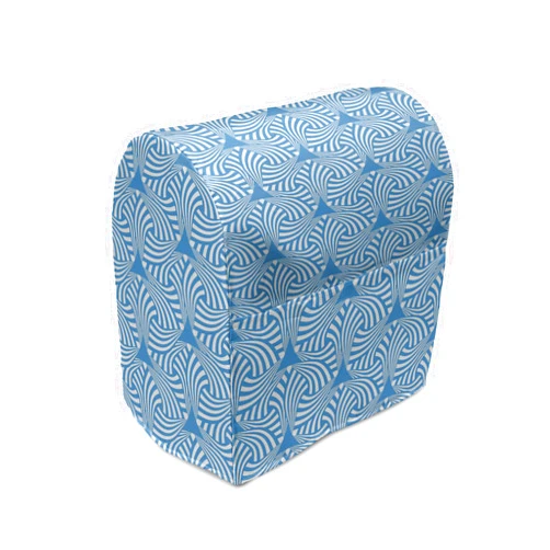 Ambesonne Abstract Stand Mixer Cover, Monochrome Psychedelic Pattern with Triangles and Stripes Composition, Kitchen Appliance Organizer Bag Cover with a Pocket, 6-8 Quarts, Sea Blue and White