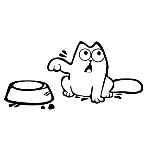 AzQuest Simon's Cat Decal Hungry Feed Me! Vinyl Decal Sticker Car Window Bumper Die Cut Bumper Sticker | 8 inches | Black | AZQ 496