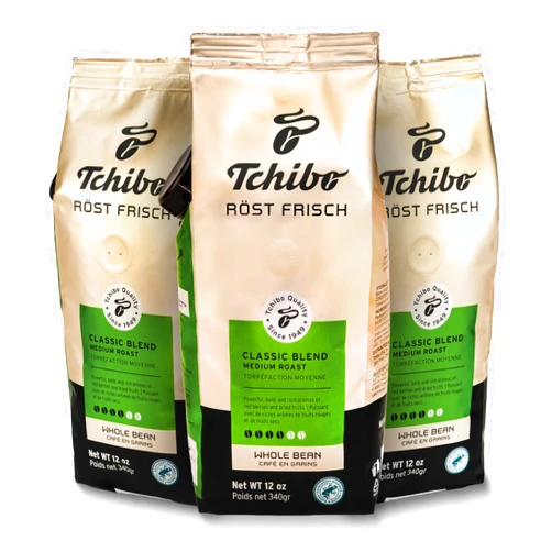Tchibo Whole Bean Coffee - Röst Frisch Classic Blend - Medium-Roast Arabica Beans with Rich Aromas of Red Berries and Dried Fruits - Intensity 4/6, Acidity 2/6, Roast Level 4/6-3x 12 oz - Pack of 3