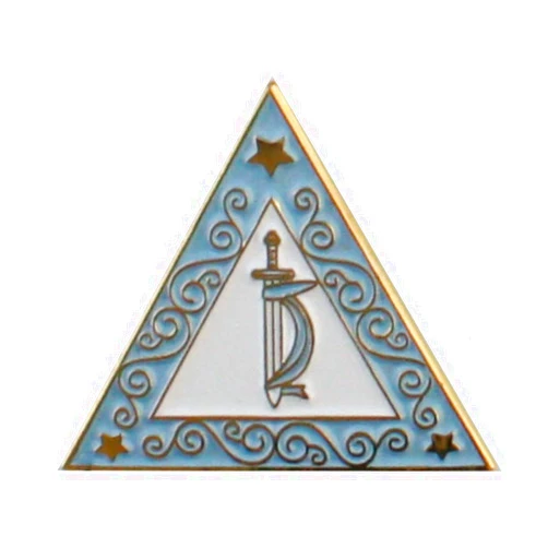 Hattricks Goodimpression Adah Star Point Lapel Pin – Order of the Eastern Star Triangle Emblem – Gold Plated Enamel Masonic Jewelry