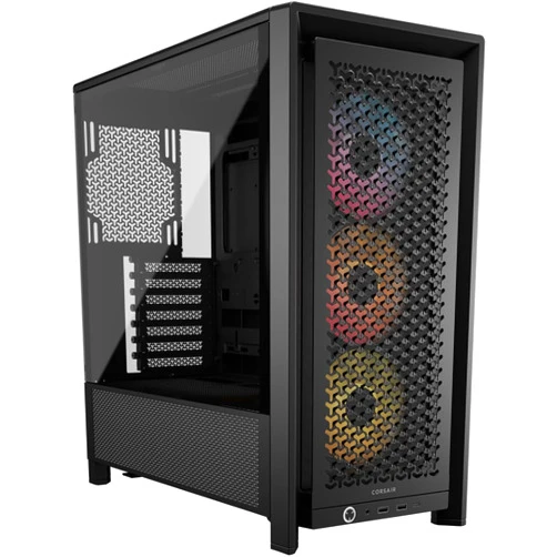 CORSAIR 4000D RS ARGB Frame Modular Mid-Tower ATX PC Case – High Airflow, 3X Pre-Installed RS ARGB Fans, InfiniRail™ Fan Mounting System, ASUS BTF, MSI Project Zero, Gigabyte Project Stealth – Black