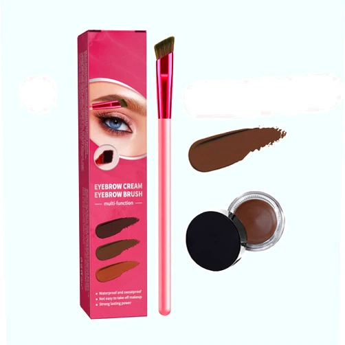 EYCHSU Anjoize Eyebrow Brush,4D Eyebrow Stamp Brush, 4D Hair Stroke Brow Stamp Brush, Eyebrow Hair Stroke Brush, Multi Function Eyebrow Brush, Thin Angled Eyebrow Brush (Dark Brown)