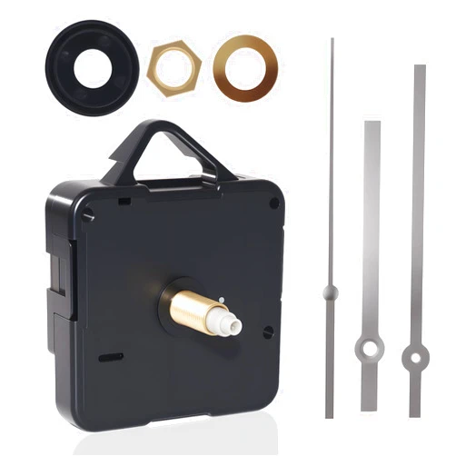 JiuruApex Silent Quartz Clock Mechanism Kit, High Torque Long Shaft Replacement Clock Movement for DIY Wall Clocks, Includes Clocks Hands and Quartz Movement Parts for Home and Office, Silver