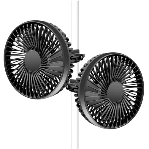 Erifyng Grow Tent Fan, 5in Two Fans for Greenhouse Plant All Direction Ventilation Circulation Instead of Oscillating, Can Work with Timer and Thermostat, 3 Speeds IP54 Waterproof 8ft Cord Power Adapter