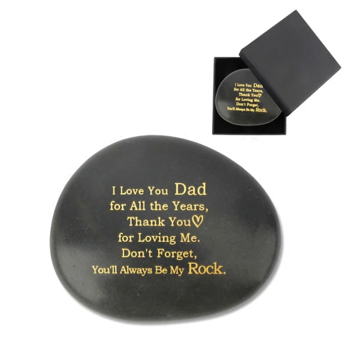FFNMU Engraved Rock Christmas Gifts for Dad Father Daddy Birthday Gifts from Daughter Son Father Stone Gifts from Kids for Birthday Christmas Retirement Anniversary Valentines Fathers Day I Love You Dad