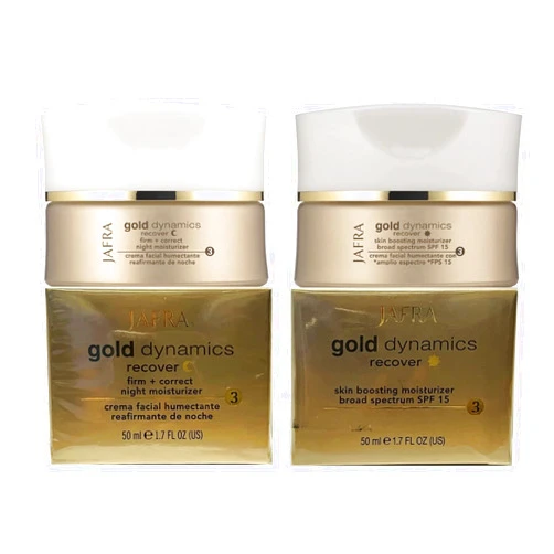 JAFRA Gold Dynamics Skin Boosting Moisturizer Broad Spectrum SPF 15, Gold Dynamics Firm + Correct Night Moisturizer