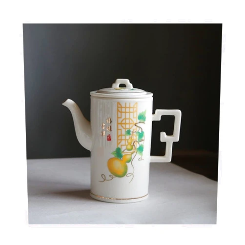 Generic Classic Teapot 500ML White Porcelain Teapot Large Capacity Tea Maker with White Porcelain Filter Household Tea Set Single Pot Tea Kettle Teapots,B-One Size