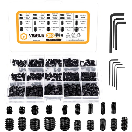 VIGRUE 390Pcs #4-40 to 3/8