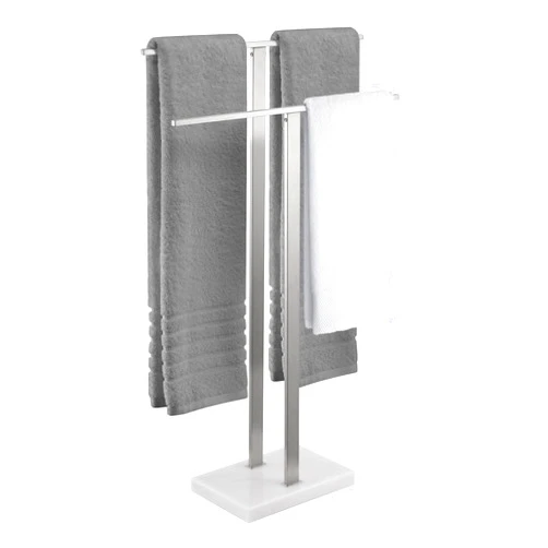 KES Standing Towel Rack 2-Tier Towel Rack Stand with Marble Base for Bathroom Floor, Upgrade Steady Design, Pro-Grade 18/8 Stainless Steel Brushed Finish, BTH217-2