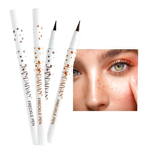 Hfpengzan Freckle Pen 2 Colors, Natural Lifelike Freckle Makeup Pen Magic Freckle Color,Waterproof Longlasting Soft Dot Sopt Pen,for Natural Effortless Sunkissed Makeup-Light Brown&Natural Coffee