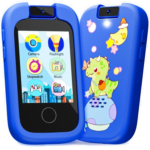 Lumiwind Dinosaur Toys For Boys Aged 3-5, Kids Smart Phone Toys For Kids Aged 3-8 with Rotatable Camera And 13 Puzzle Games, Christmas and Birthday presents For 3 4 5 6 7 8 9 Year Old Kids With 8G Memory