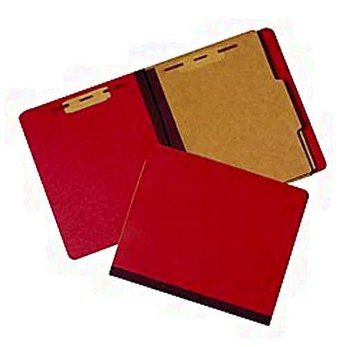 Skilcraft Pressboard Classification Folder - 2 Divider, 6 Part - Letter - Earth Red