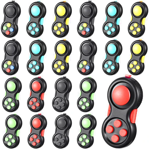 Woanger 24 Pcs Pad Classic Retro Controller Game Pad Controller Handheld Controller Sensory Educational Toy Controller for Relieving Stress ADHD ADD OCD Autism Anxiety (Solid Style)