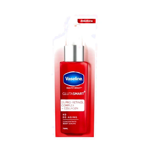 Vaseline Healthy Bright GlutaSmart 4D De-Aging Concentrate Body Serums 76 Ml. 1% Pro-Retional Complex + Collagen for Youthful, Revitalised Skin from 1st use