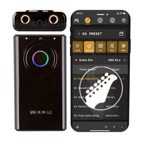 MOOER Prime P1 Guitar Multi-Effects Processor, Bass Guitar Pedals with Tuner, Amp, Metronome for Practice and Performance