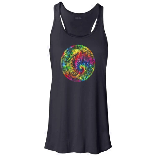 Koloa Surf Company Koloa Surf Women's Tie-Dye Seahorse Flowy Racerback Tank in Sizes XS-2XL