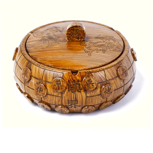 Nusspo Ashtray With Lid Smell Proof Ashtray With Cover For Bedroom Living Room Home Retro Ashtray Chess