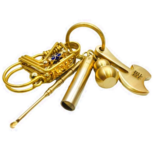 WDDGPZ1 Creative brass key chain handmade bird car key chain ring personality ear spoon pendant men and women gifts