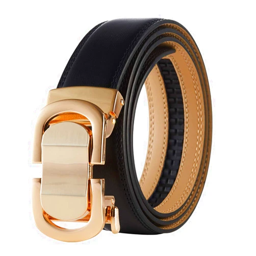 Tonywell Men's Leather Designer Belt with Fashion Comfort Click Buckle Exact Fit