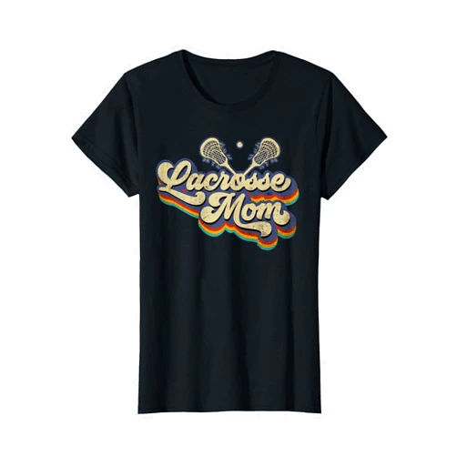 Lacrosse Gift Lacrosse Mom Vintage Retro Lacrosse Stick Sun Gift T-Shirt