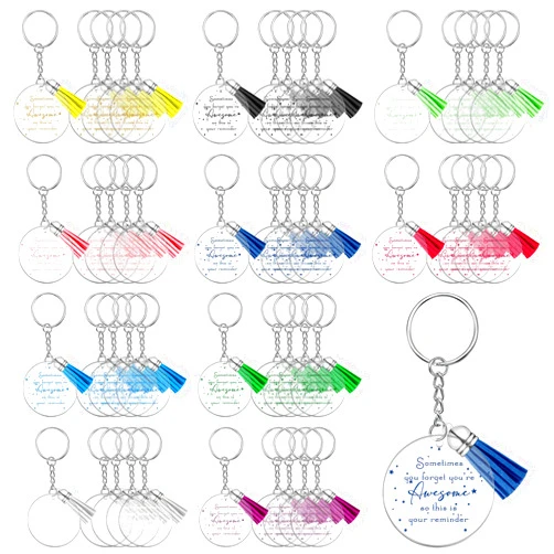 Unittype Inspirational Keychains Bulk with Tassels You're Awesome Sign Reminder for Girl Teacher Coworker Graduation Student