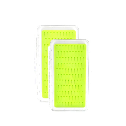 Riverruns Fly Box with Silicone insert Slim Clear Smart Pocket Hook Tackle Box for Fly Fishing (2PACK-G34MB)