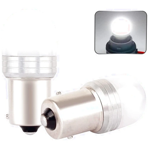 Bsxywa Ba15s 1156 12V 24V P21w LED Bulb 6000K Daylight White, Used for RV Interior, Backup Reverse Lights Landscape Lighting. Camping, RV Lights, Lawn Tractors, Mower, etc. 2Pcs