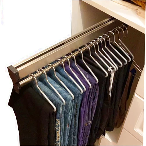 FKKPRVAX Closet Clothes Hanger Rail,Pull-Out Closet Rod 30-60cm,Wardrobe Clothing Rail,Closet Organizer Rack for Pants and Coat (600MM/23.6INCH)