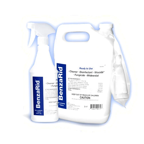BenzaRid Pro Mold Killer Fungicide Disinfectant including Aspergillus Niger (Black Mold) H5N1 Pack | Multi-Purpose Fungicide, Mildewstat, Disinfectant, Virucide | EPA Reg. 1 Gal + 32 oz.