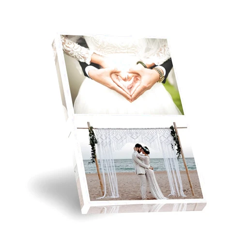 DYETEE Personalized photo custom home canvas print, custom canvas print with your photo for your kids/pet/family, custom canvas wall art Picture Collage 08 x 12 Inch-Wooden Framed