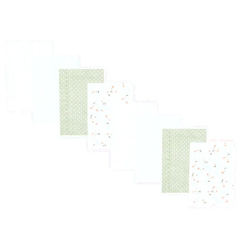 Hudson Baby Cotton Poly Flannel Burp Cloths Multipack, Pink Dainty Floral 8-Pack, One Size