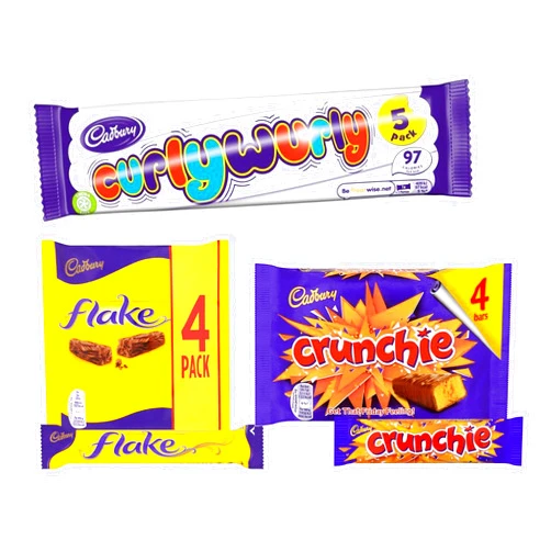 Cadbury Chocolates Variety Pack 4 Crunchie + 4 Flake + 4 curly wurly