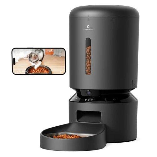 PETLIBRO Automatic Cat Feeder with Camera, 1080P HD Video with Night Vision, 5G WiFi Pet Feeder with 2-Way Audio, Low Food & Blockage Sensor, Motion & Sound Alerts for Cat & Dog Single Tray