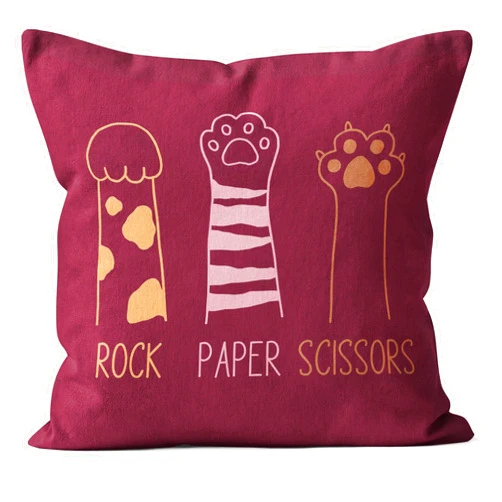 QGFM Red Pillow Covers 18x18,Funny Cat Gifts for Women,Cat Paw Pillow Covers for Sofa Couch Room,Cat Lover Gifts for Women
