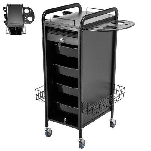Apllamo Salon Trolley Cart with Wheels - Hairstylist Cart with Wheels and Multifunction 5 Drawer,Locking Salon Trolley Cart for Storage of Hair Care Tools, Salon Rolling Cart for Hairdresser, Beauty, Tattoo