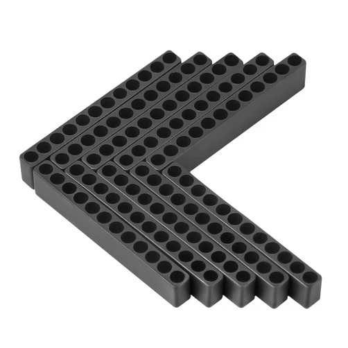 Toolcool 10 Pcs 12 Holes Hex Bit Holder Organizer Screwdriver Bit Holder 1/4 Inch Bit Storage Flexible Plastic - Black