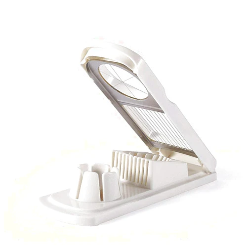 WOIWO 1 PCS Multi-Function Egg Cutter Fancy Split Songhua Egg Double Head Two in One Egg Slicer