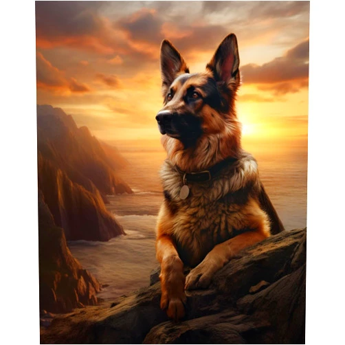 KY-link Cross-Stitch Stamped Kits, Angel-Like German Shepherd Dog, Cross Kits for Adults, Easy Counted Cross Kits for Beginners,16x20inch
