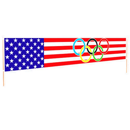Cascbow Large Olympic Banner Olympic Sport Decorations Olympic Rings Outdoor Yard Sign Banner Flag USA International Sports Party Decorations Supplies America Olympic Sports Decoration 9.8 X 1.6 ft