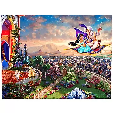 Ceaco Thomas Kinkade The Disney Collection Aladdin Jigsaw Puzzle, 750 Pieces Basic, 5